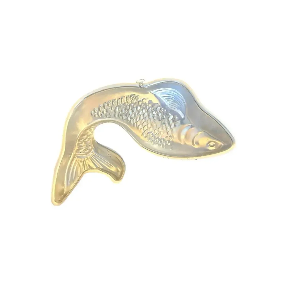 VTG Aluminum Fish Bake Mold Cake Jello Wall Hanging Hong Kong Carp Koi Baking